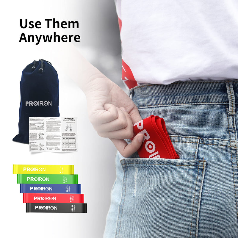 PROIRON Resistance Bands, Resistant Bands, Exercise Bands Resistance for Women and Men, Stretch Bands for Exercise, Gym Bands Set of 5 with Guide and Carrying Bag #1 classic set - NewNest Australia