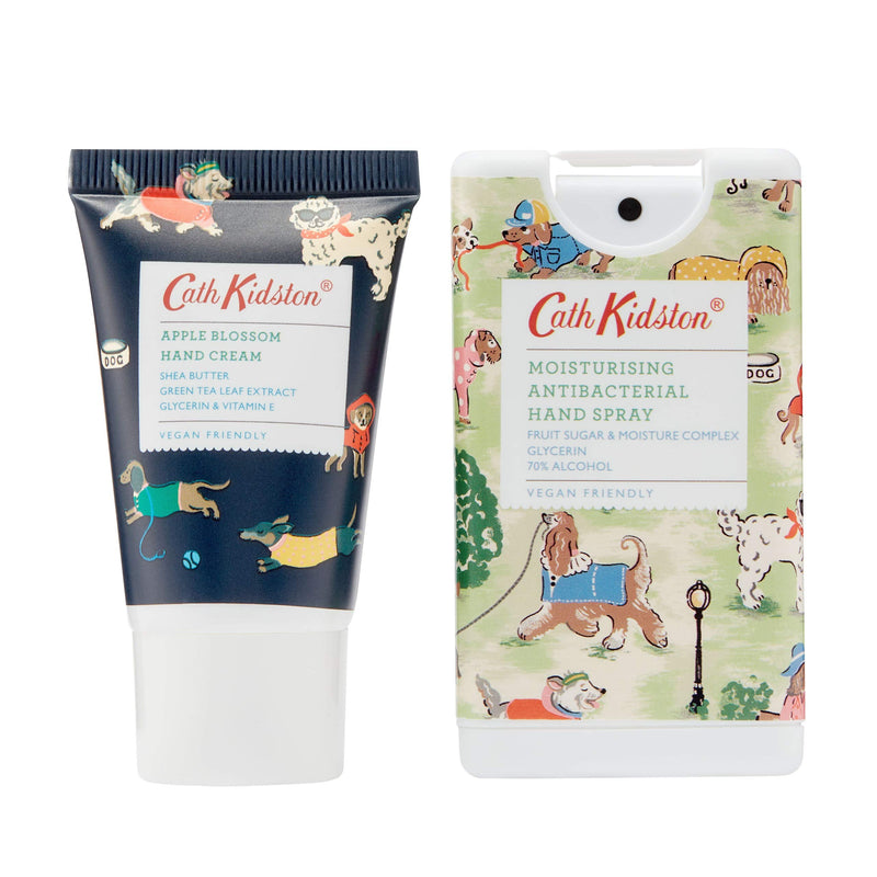 Cath Kidston Beauty Park Dogs Cosmetic Pouch, 30Ml Hand Cream & 15Ml Moisturising Antibacterial Hand Spray - NewNest Australia