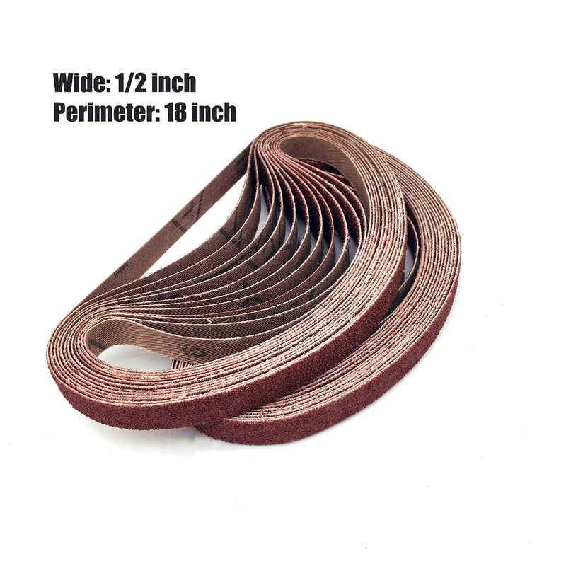 1/2 x18 Sanding Belt, Sanding Belts Assortment,8 Each of 60 80 120 150 240 400 Grit (1/2x18 Inch,48 Pack) - NewNest Australia