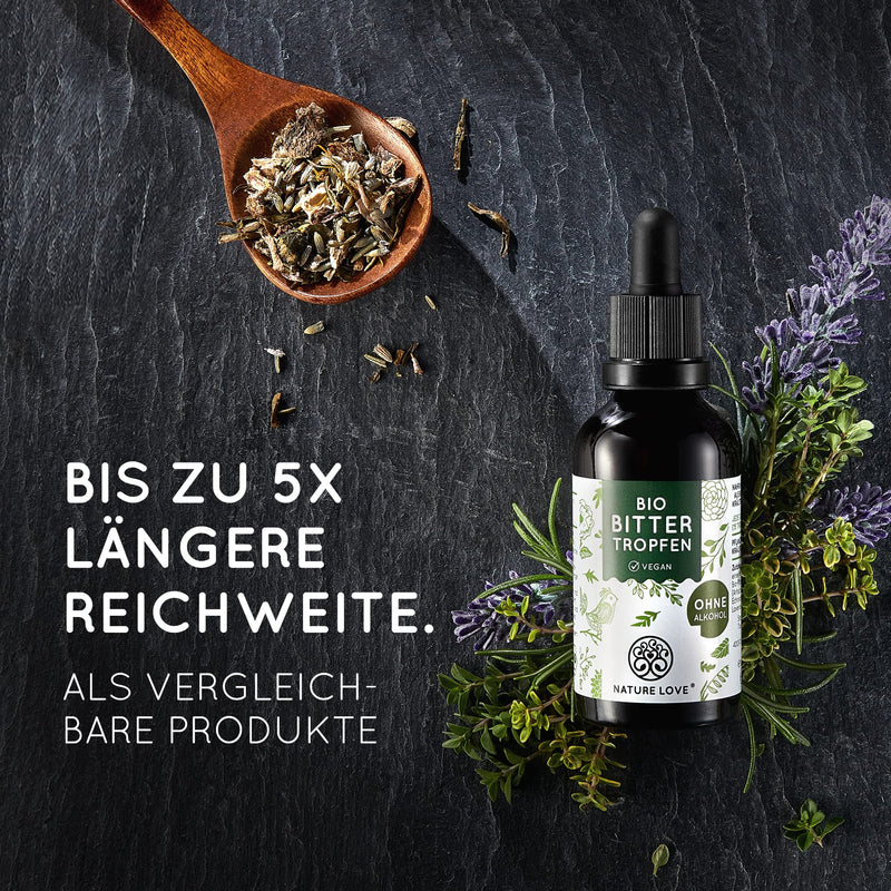 Nature Love Hildegard Von Bingen Organic Bitter Drops Without Alcohol (50 Ml) - High Dose Bitter Drops As 5:1 Extract Of Exquisite Herbs And Plants - Vegan, Laboratory Tested - NewNest Australia