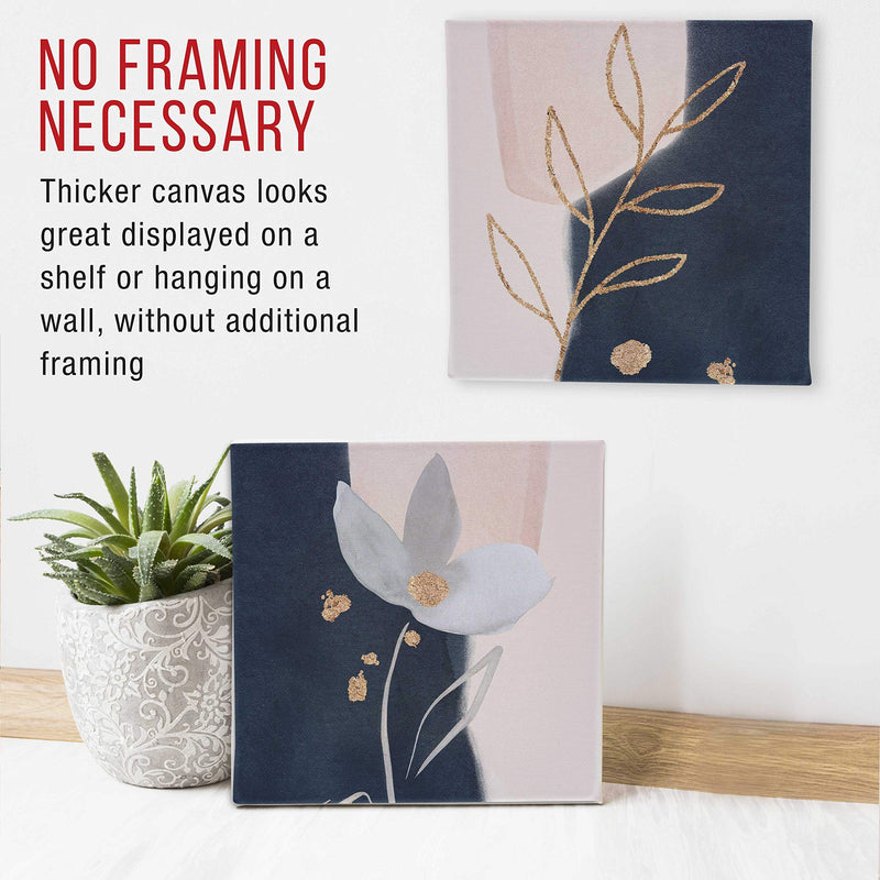 U.S. Art Supply 4" x 4" Gallery Depth 1-1/2" Profile Stretched Canvas 5-Pack - Acrylic Gesso Triple Primed 12-Ounce 100% Cotton Acid-Free Back Stapled Pouring Art 4" x 4" - NewNest Australia