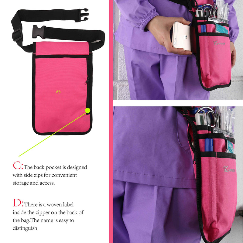 Nurse Storage Bag Practical Waist Bag Nurse Pocket Bag belt organizer pouch. (RoseRed) RoseRed - NewNest Australia