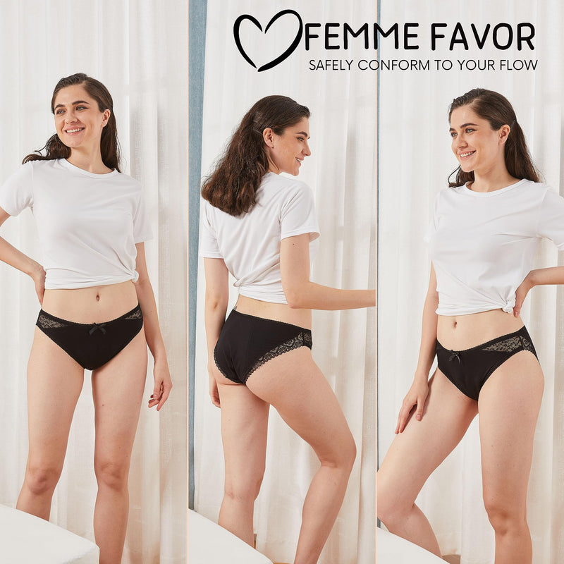 Femme Favor Period Underwear - Set Of 3 Women'S Panties, Cotton Women'S Underwear For Heavy Menstruation - Menstrual Underwear Set Including Wash Bag, Also Suitable For Girls - NewNest Australia