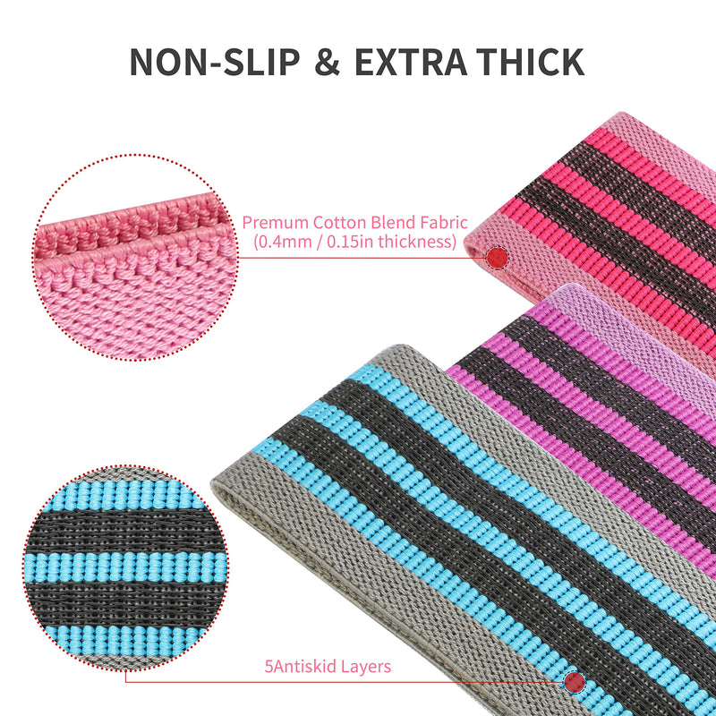 PROIRON Fabric Exercise Resistance Bands for Women Leg Glute Workout, Non-Slip Booty Bands Resistance Loops, Yoga Pilates Training #4-Set of 3 (light+medium+heavy) - NewNest Australia