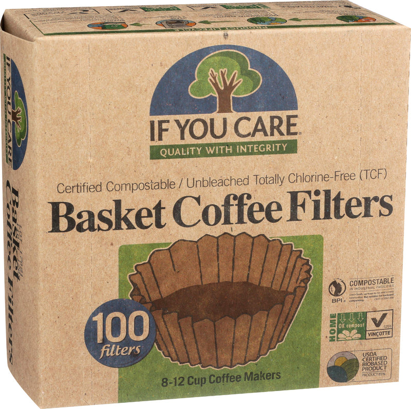 If You Care 17504 Basket Coffee Filter, Fits 8-12 Cup Drip Coffee Makers, 100 Pieces - NewNest Australia