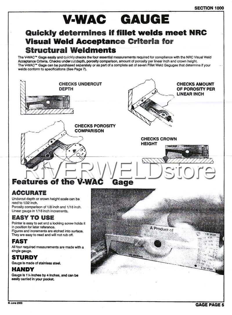 V-Wac Gage Single Welding Gauge Inspection Metric Stainless Steel - NewNest Australia