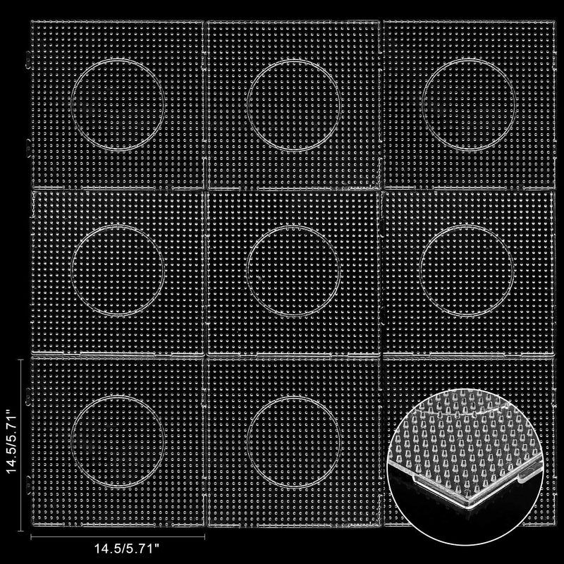 9pcs 5mm Large Square Fuse Beads Pegboards Plastic Beads Boards with Ironing Paper, Beads Tweezers for Kids Craft Beads 9 - NewNest Australia