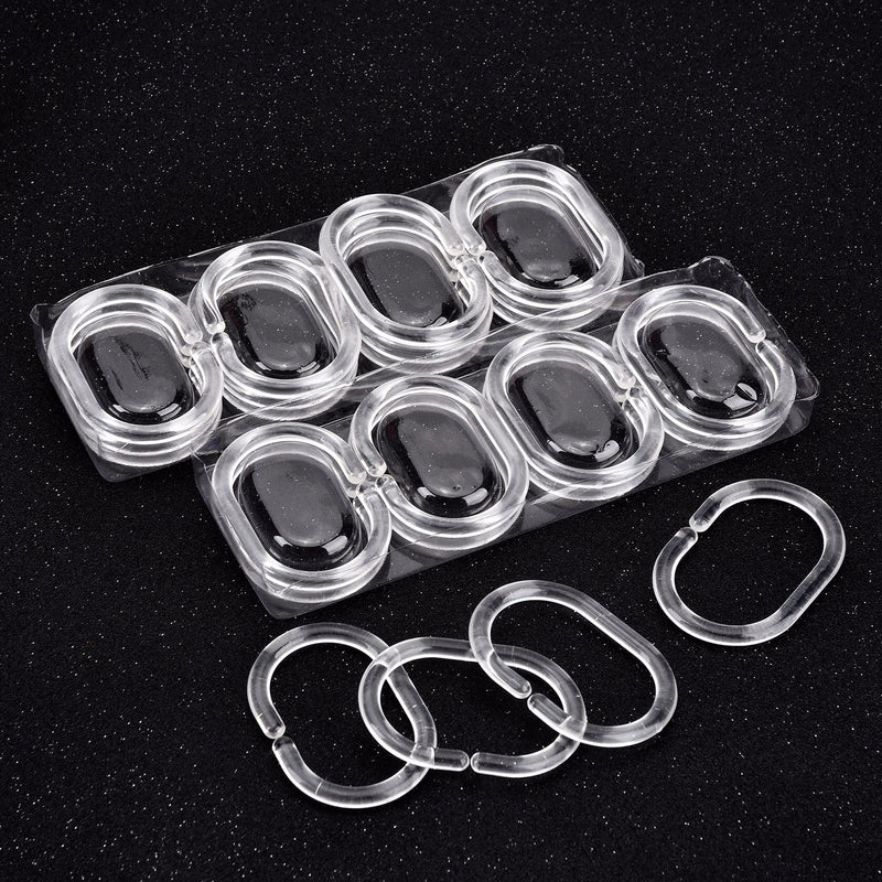 24 Packs Plastic Shower Curtain Rings Hooks for Bathroom Shower Window Rod (Clear) - NewNest Australia