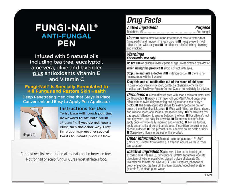 Fungi-Nail Pen Applicator Anti-Fungal Solution, Kills Fungus That Can Lead to Nail & Athlete’s Foot with Tolnaftate & Clinically Proven to Cure and Prevent Fungal Infections | 0.10 Fl Oz (Pack of 1) 1 Count - NewNest Australia