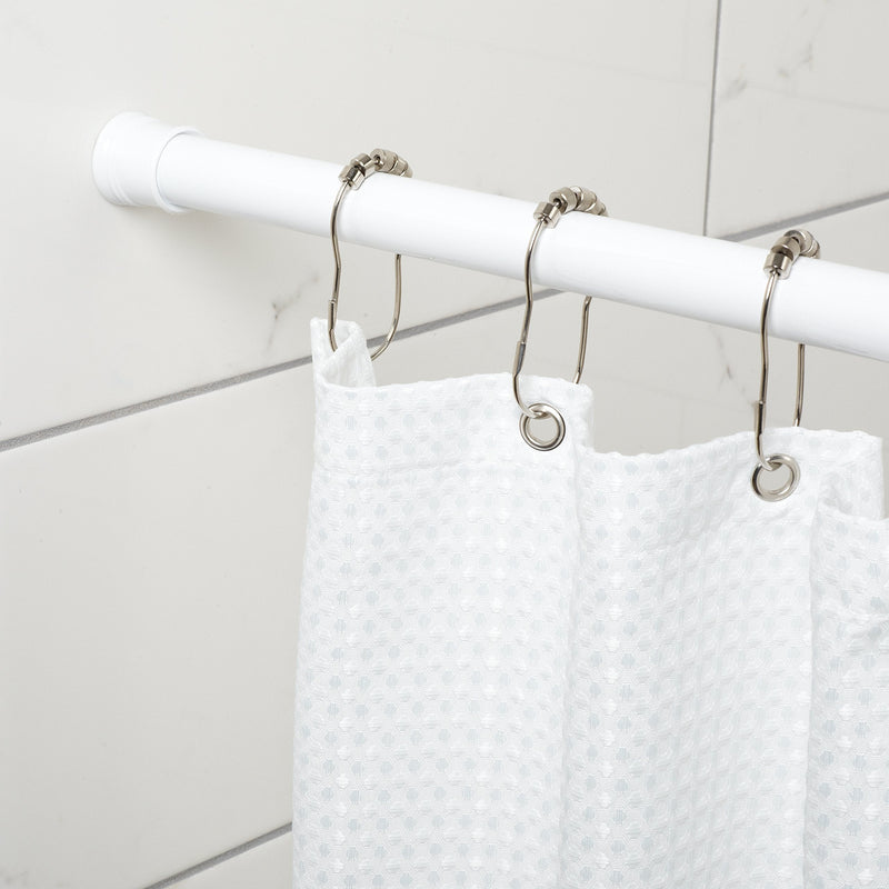 Zenna Home 604W Adjustable Curtain Tension Shower Rod, 36"-60", White - NewNest Australia