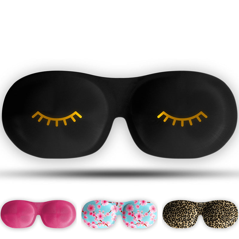 SMUG 100% Blackout Sleep & Eye Mask | Eyelash Extension Friendly | Eye Masks for Sleeping | Sleep Masks for Women & Men | Straps for Dream Comfort & Adjustability | Black Wink - NewNest Australia
