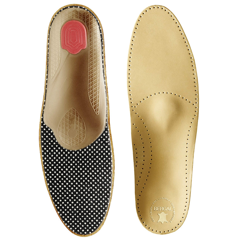 BERGAL breathable leather comfort footbed made of vegetable tanned leather and activated carbon Bergal Orthotic System for women and men Size 36 - 50 EU 45 / UK 10.5-11 / US M11.5-12 - NewNest Australia