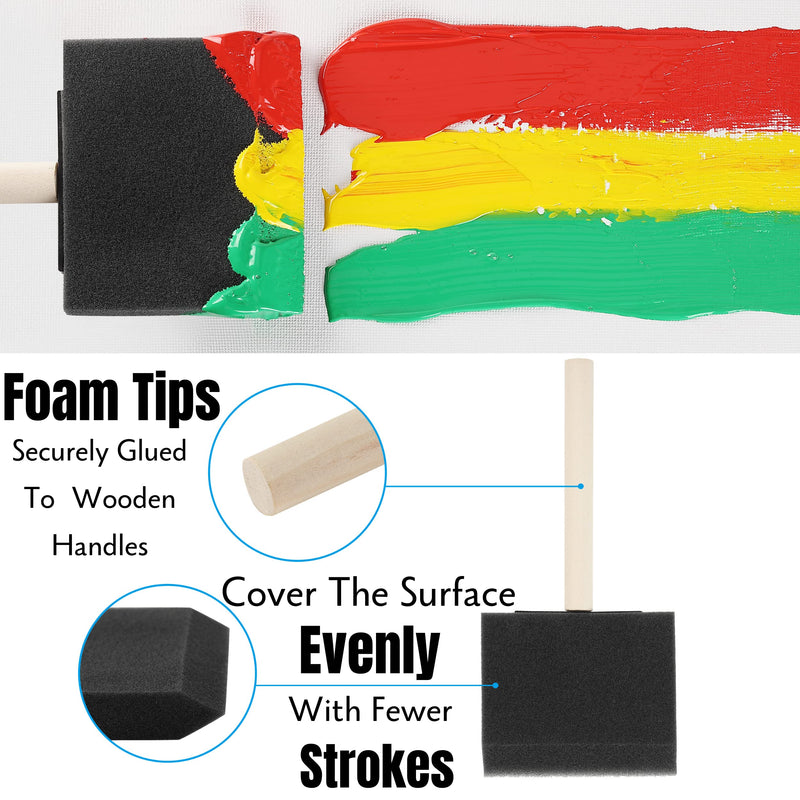 Bates- Foam Paint Brushes, 3 Inch, 12 pcs, Foam Brush, Sponge Brush, Sponge Brushes for Painting, Sponge Paint Brush, Foam Brushes for Staining, Paint Sponges, Sponge Paint Brushes for Painting. - NewNest Australia