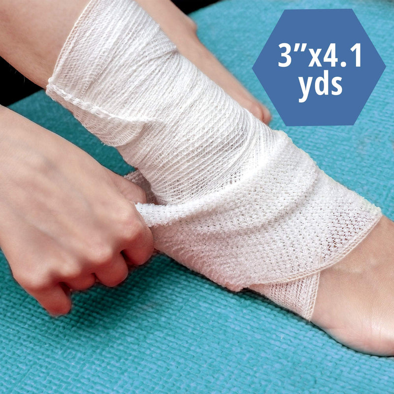 Medpride Conforming Stretch Gauze Bandages 12 Rolls 3'' x 4.1 Yards| Sterile Latex Free First Aid Pads | Wound Care Rolled Dressing Wrap | Medical Non-Adherent Mesh Bandages 3x147.6 Inch (Pack of 12) - NewNest Australia