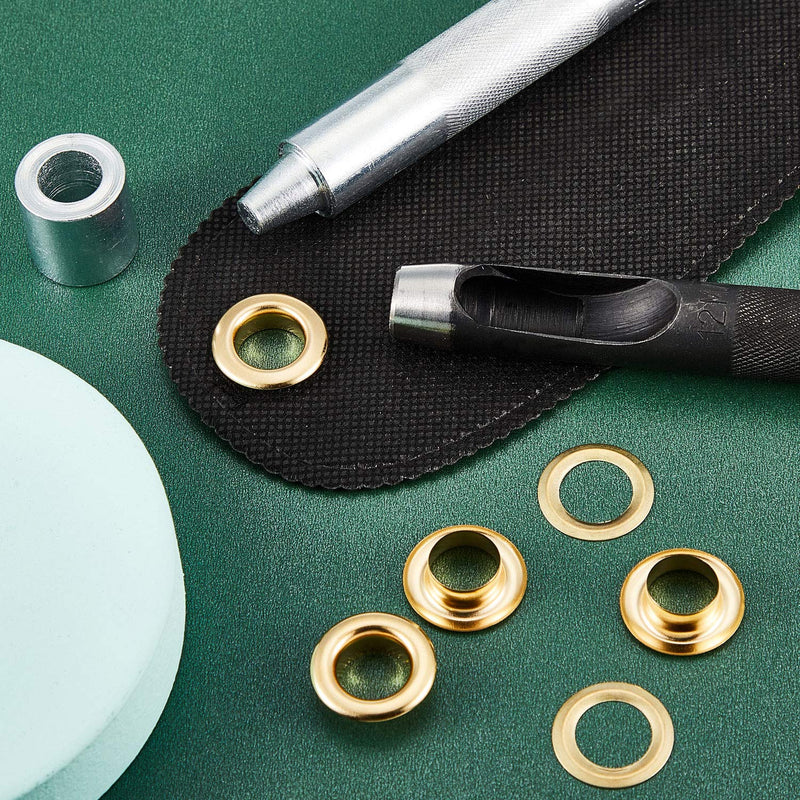 Pangda Grommet Tool Kit, Grommet Setting Tool and 100 Sets Grommets Eyelets with Storage Box (Gold, 1/2 Inch Inside Diameter) 1/ 2 Inch Inside Diameter Gold - NewNest Australia