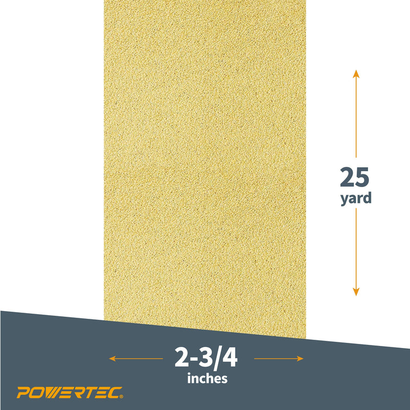 POWERTEC 4RA1140 Longboard Continuous Roll 2-3/4” by 25 Yard Sanding Paper, Gold 400 Grit Aluminum Oxide Abrasive Adhesive Backed Sandpaper for Woodworking - NewNest Australia