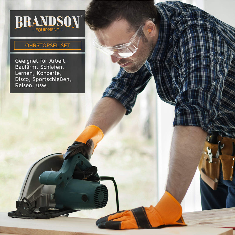 Brandson - Ear Plugs For Hearing Protection 140 Pieces Xxl Pack - High Attenuation 34 Db Snr - For Snoring Construction Noise Concert Disco Diy Workplace - Aluminum Tin - Ear Plugs - Colour: Orange - NewNest Australia