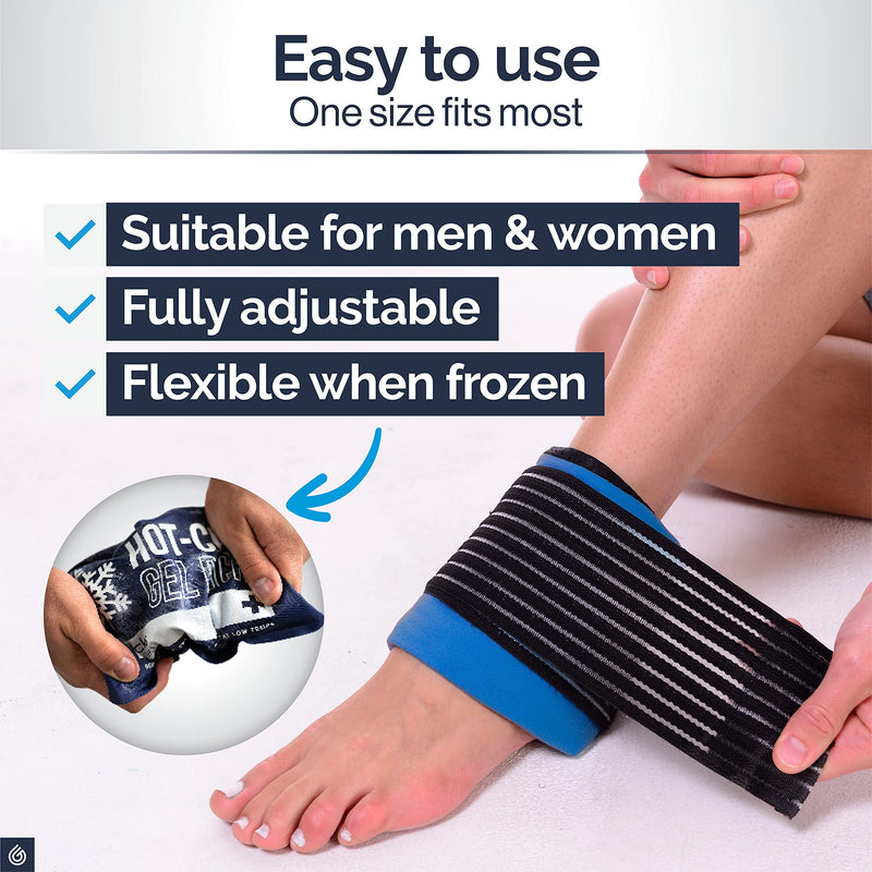 Ankle Ice Pack Wrap for Sports Injuries, Hot/Cold Gel Pack for Plantar Fasciitis, Achilles Tendonitis, Joint Pain Relief - Microwavable Heat/Cold Compress Support for Sore Feet by Gelpacks Direct - NewNest Australia