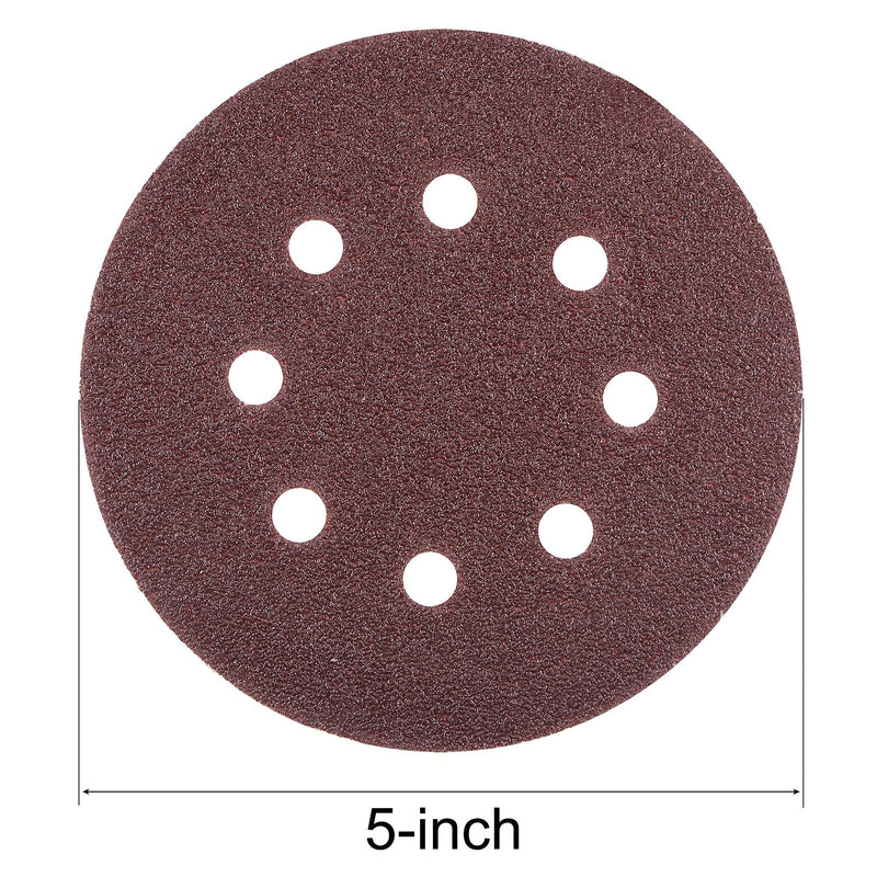 uxcell 5" 8 Holes Hook and Loop Sanding Discs 240/120/80/60/40 Grit Aluminum Oxide Sandpaper for Random Orbit Sander Dry Polishing 50pcs - NewNest Australia