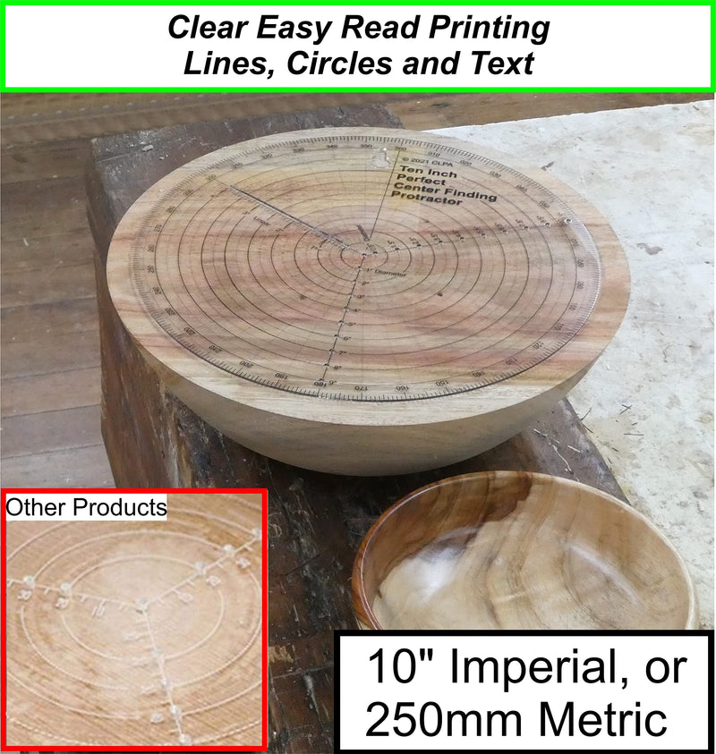 This clearly printed 10 Inch Center Finder &Protractor for woodworking & craft, can be used to find the center of your material, draw a circle on any surface, & measure diameter, radius or angles. - NewNest Australia