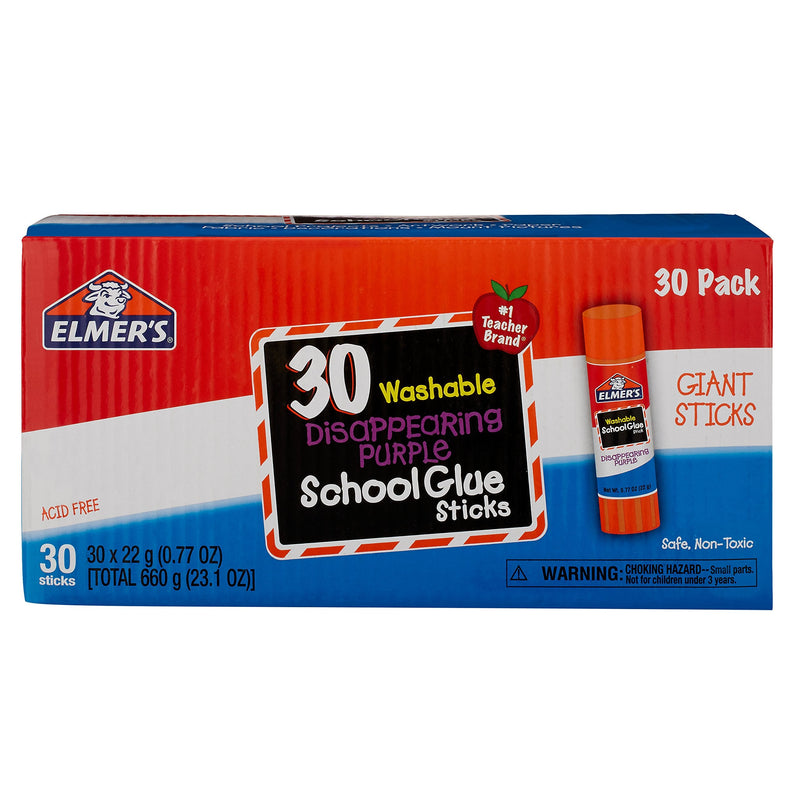 Elmer's Disappearing Purple School Glue Sticks, 0.77 oz Each, 3 Sticks per Pack (E562) 2.31 - NewNest Australia