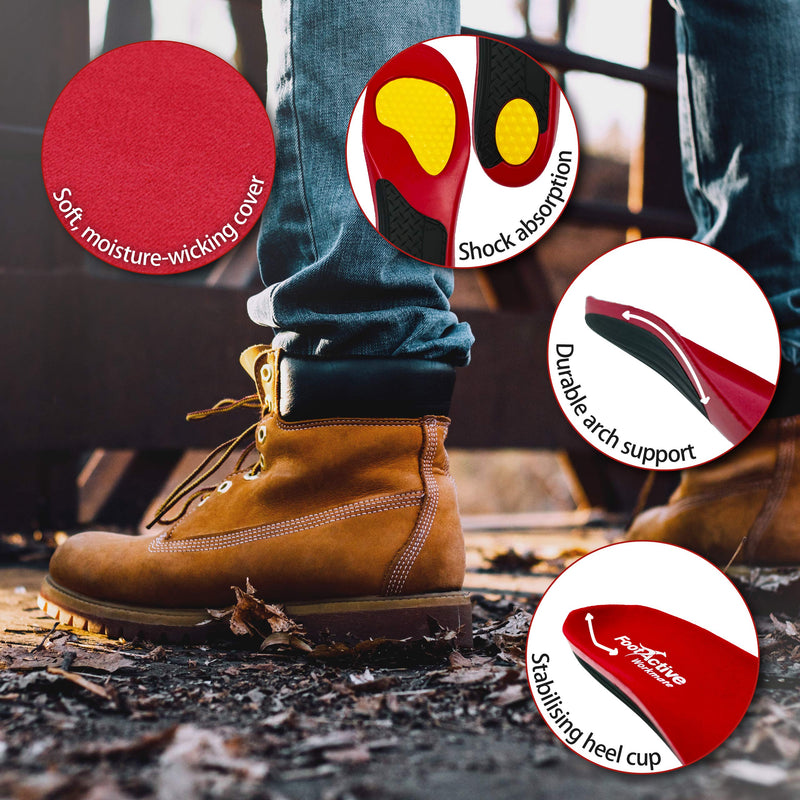 Orthotic Work Boot Insole by FootActive | Full-Length Arch-Support Orthotic insole designed by podiatrists for people who spend all day on their feet | Supports Arch and Cushions Heel 7/8.5 UK - NewNest Australia