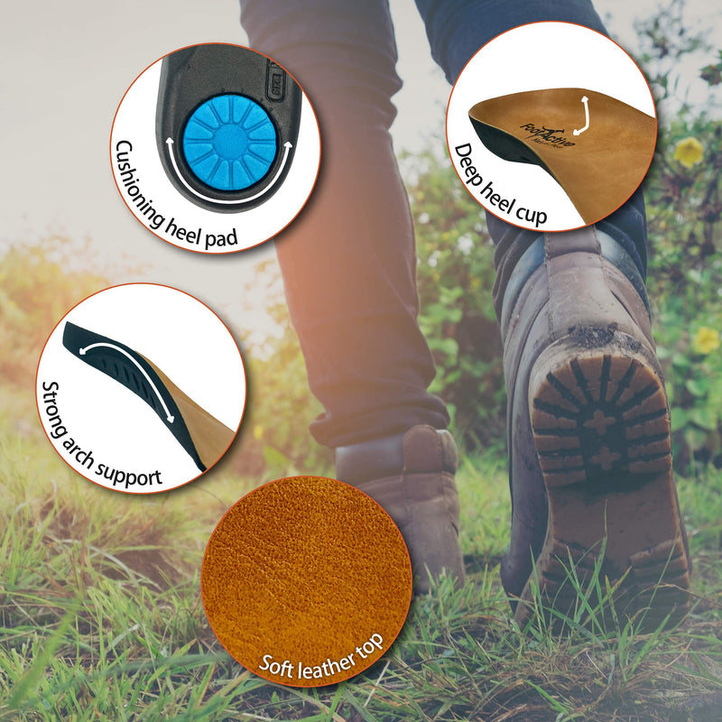 Orthotic Arch Support Insoles | FOOTACTIVE NATURE PLUS | Full-Length Leather Arch Support Insole To Relieve Heel Pain, Plantar Fasciitis, Knee Pain, Back Pain and Achilles Tendonitis 11-13 - NewNest Australia