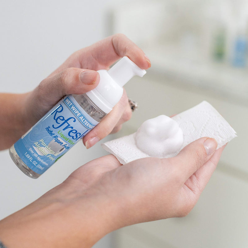 Refresh Liquid Wipe Free: Toilet Paper Foam. Eco-Friendly Wet Wipe Alternative For Sensitive Skin. Cleanses and Soothes with Witch Hazel and Aloe. Alcohol and Paraben Free. Plumbing and Septic Safe. 50ml (1.69 Fl Oz). 1.69 Fl Oz (Pack of 1) - NewNest Australia