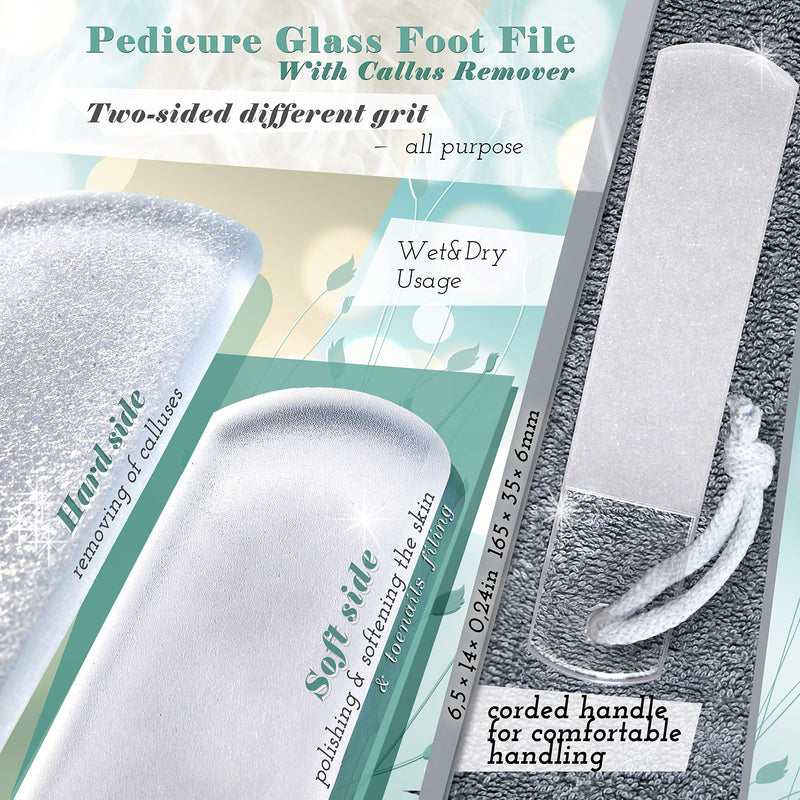 Glass Foot File - Gentle Callus Remover, Etched Double Sided Different Grit Surface, Pedicure & Spa Rough Skin Scrubber, Professional Toenail & Heels Care, Genuine Czech Quality by Gladzy Large - Yellow Orange - NewNest Australia