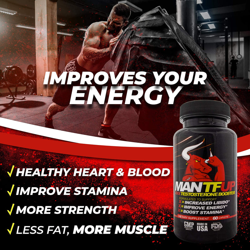 Dynamism Labs MANTFUP Testosterone Booster for Men | Natural Enhancement to Boost Sexual Health, Libido, Stamina & Energy | Vegan with Horny Goat Weed | Made in USA (1 Month Supply, 60 Caplets) - NewNest Australia