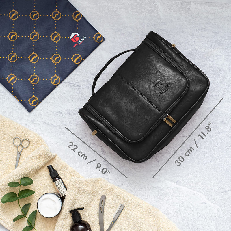 Hanging Toiletry Bag for Men with Pack Pouch | Large | Toiletries Bag Organiser | Multiple Compartments | Large Men's Wash Bag with Hook for Toiletries, Cosmetics Travel Kits | Gift for Men Black - NewNest Australia