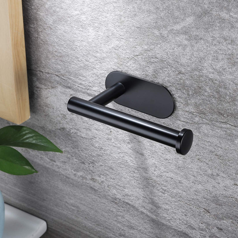 Taozun Self Adhesive Toilet Paper Holder - Black Toilet Paper Roll Holder Stainless Steel Toilet Roll Holder for Bathroom, Stick on Wall 1 - NewNest Australia