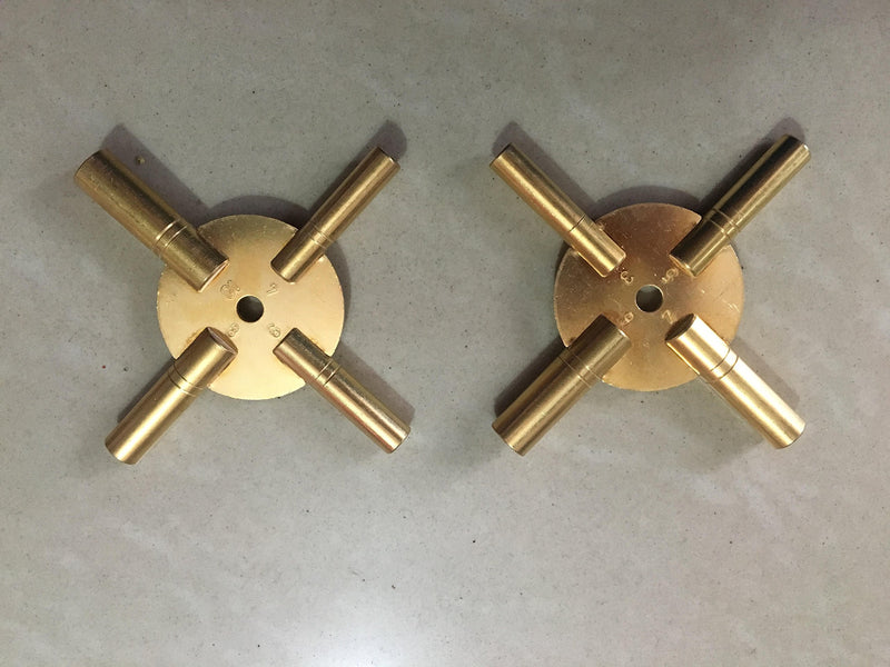 NewNest Australia - 4 Prong Brass Clock Key for Winding Clocks, Odd and Even Numbers from Brass Blessing (5191) 