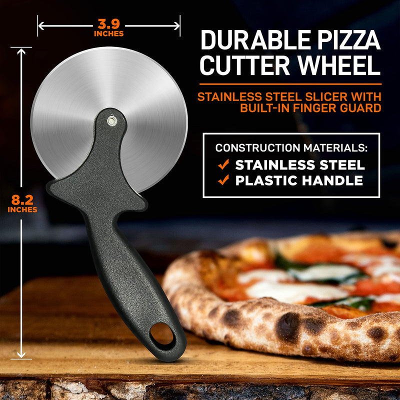 Stainless Steel Pizza Cutter Wheel - Premium & Sharp Durable Slicer with Built-in Finger Guard, Non-Slip Plastic Handle, Dishwasher Safe, Cuts Through Bread, Pasta, Pies, Dough, Desserts - NewNest Australia