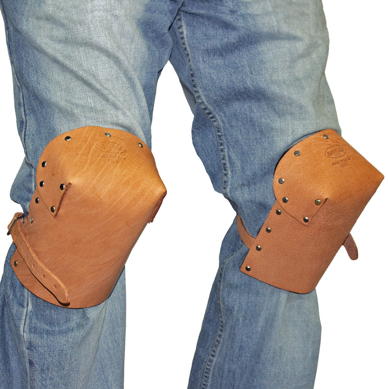 Bucket Boss Pro Leather Knee Pads 92013, Tan|Brown - NewNest Australia
