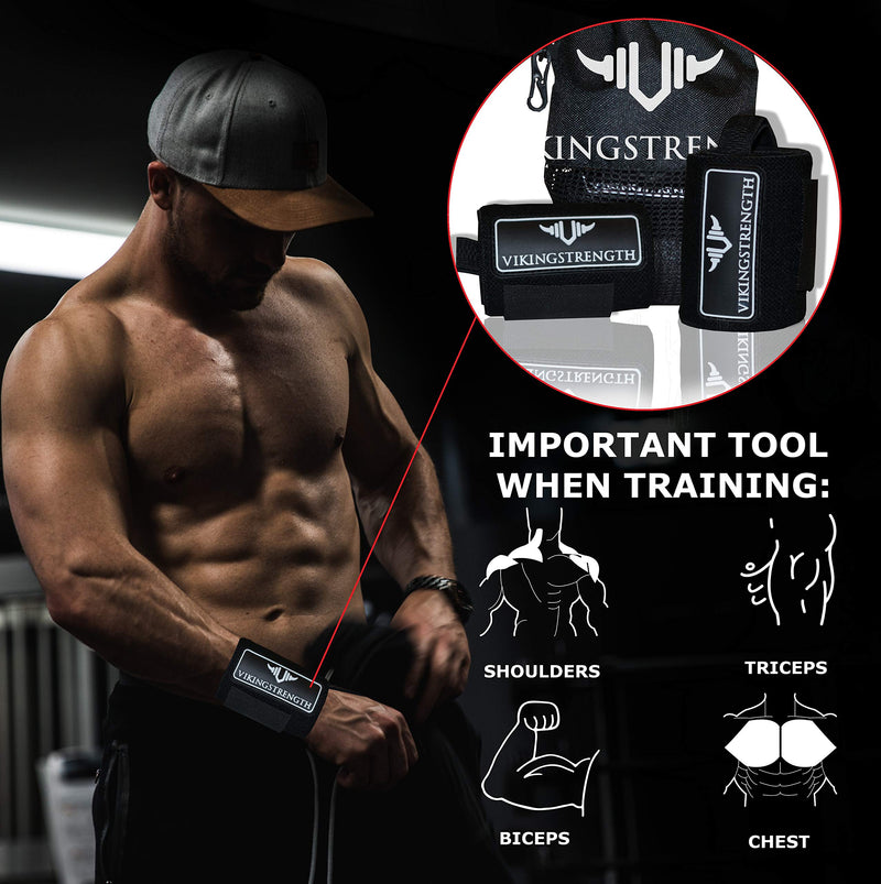 Vikingstrength Wrist Brace Support for Weight lifting, Crossfit, Bodybuilding and Fitness. Premium Quality Wrist Wraps for Pain relief and Recovery. Wrist Strap + V-Strength Workout App - NewNest Australia