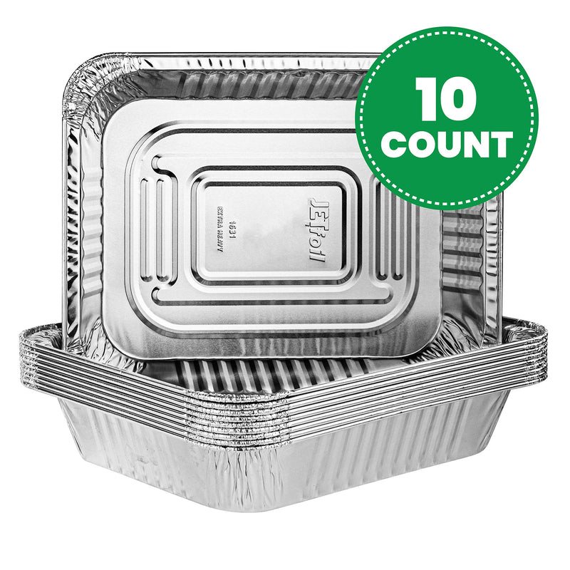 NewNest Australia - Plasticpro Disposable 9 x 13 Heavy Weight Aluminum Foil Pans Half Size Deep Steam Table Bakeware - Cookware Perfect for Baking Cakes, Bread, Meatloaf, Lasagna Pack of 10 