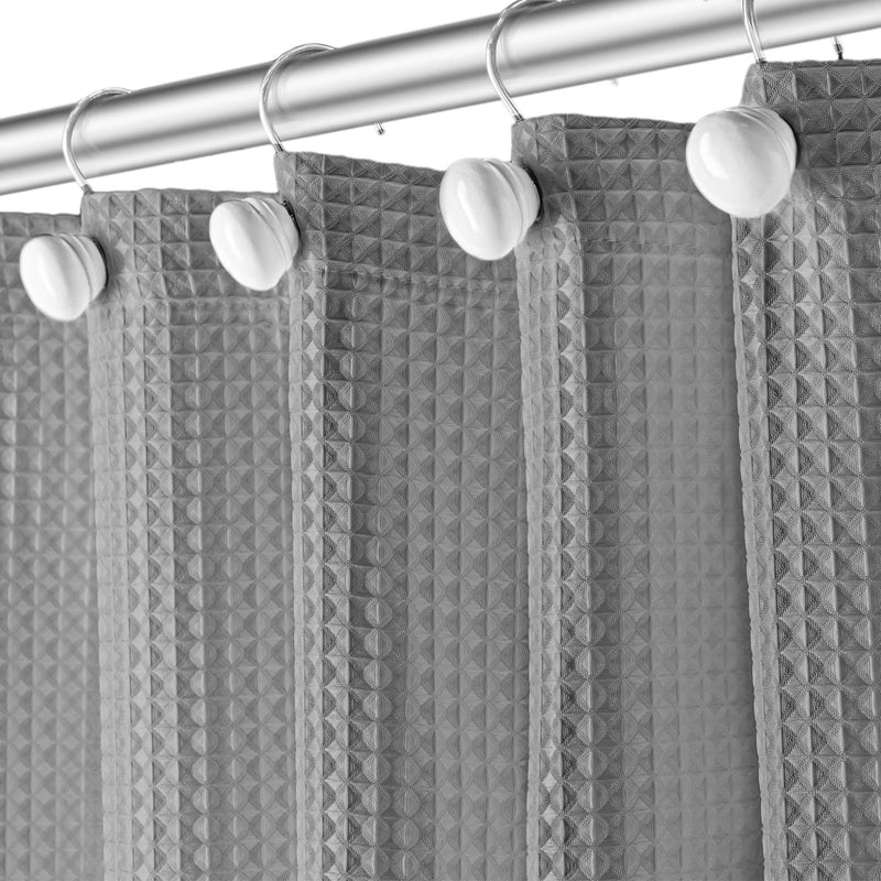 Creative Scents Shower Curtain Hooks - Set of 12 White Shower Rings for Bathroom Shower Curtain Rod - 100% Rust Proof (White) - NewNest Australia