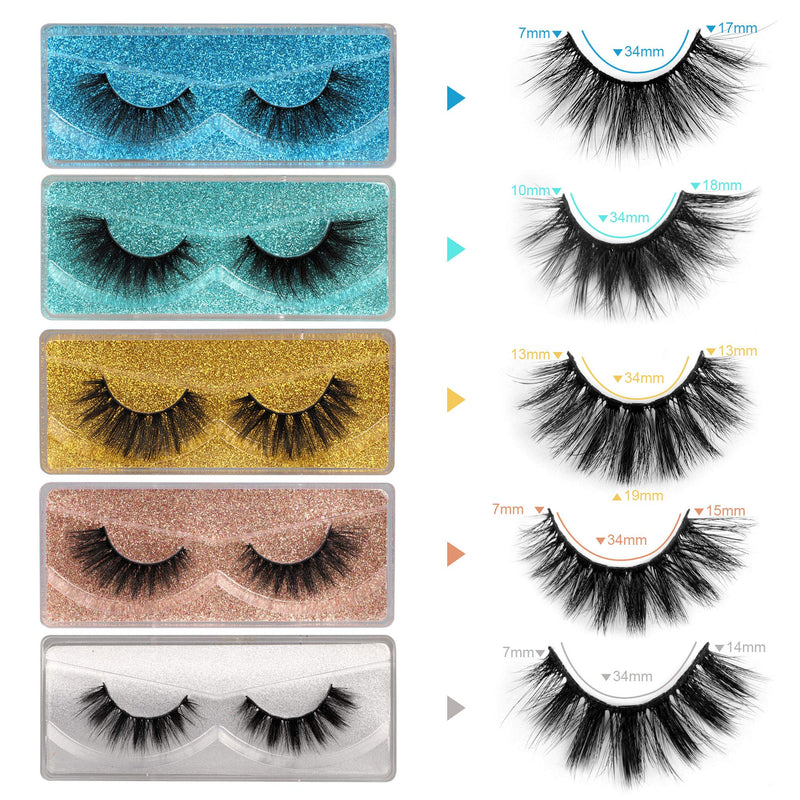 Newcally Lashes False Eyelashes Natural 3D Faux Mink Eye Lashes 10 Pairs 10 Styles Fluffy Wispy Fake Eyelashes Dramatic Handmade Reusable Lashes Pack with 10 Portable Eyelash Boxes - NewNest Australia