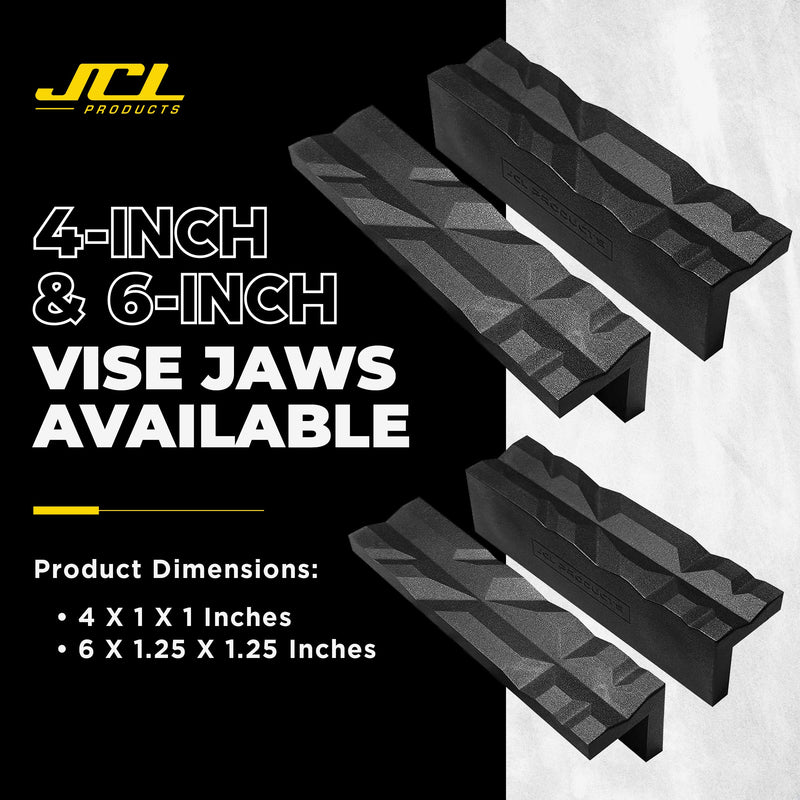 Vise Jaws - Nylon, Multipurpose 4" - Use on any Metal Vise, Magnetic Reversible Pads, Clamp Flat or Round Products Medium Black - NewNest Australia