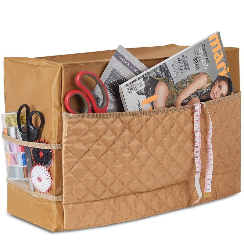 Addicted DEPO Sewing Machine Cover with 3 Convenient Pockets - Protective Quilted Dust Cover Pro - Universal for Most Standard Singer & Brother Machines - | Rodi's (Beige) Beige - NewNest Australia