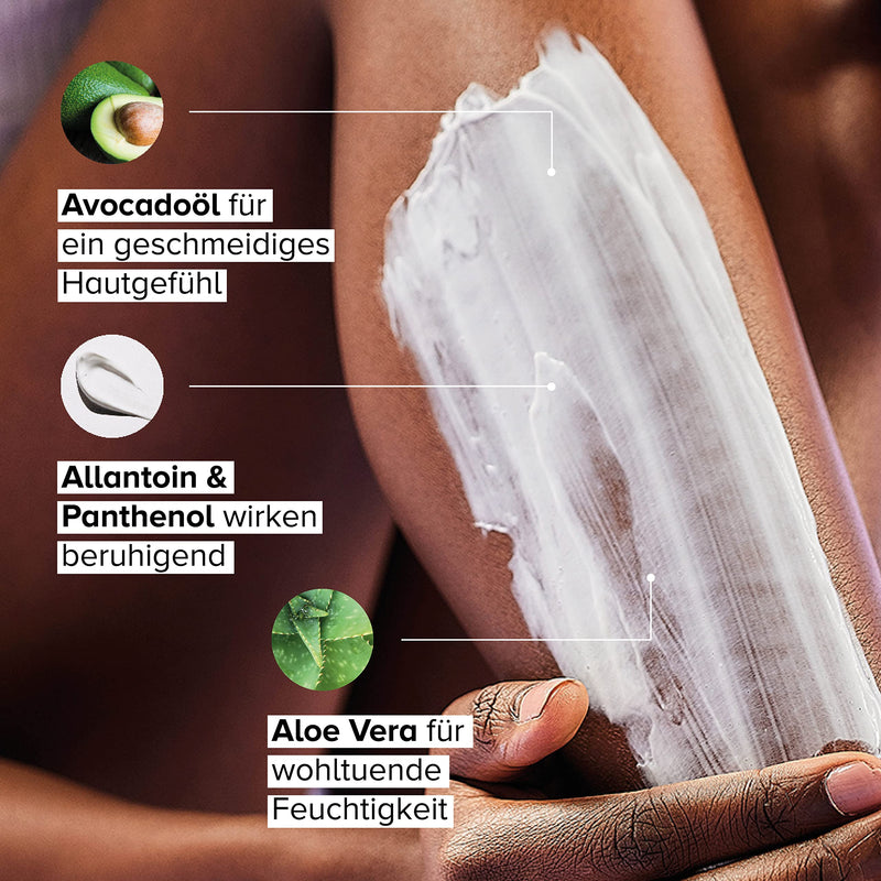 juno & me – Body Shaving Cream: Shaving cream for a close & smooth shave - helps with ingrown hairs & razor burn - avocado oil, hyaluronic acid & aloe vera - vegan & paraben-free - 150ml - NewNest Australia