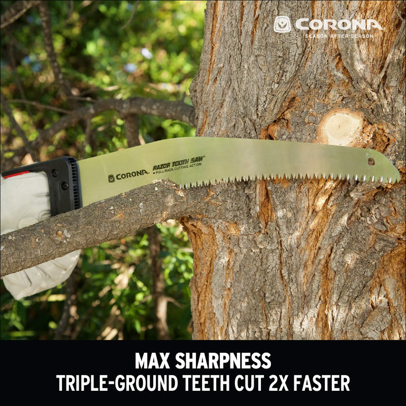 Corona RS 7510D RazorTOOTH Heavy Duty Pruning Curved Blade Trimming Saw for Hand Cutting Tree Limbs and Branches, 18 Inch - NewNest Australia