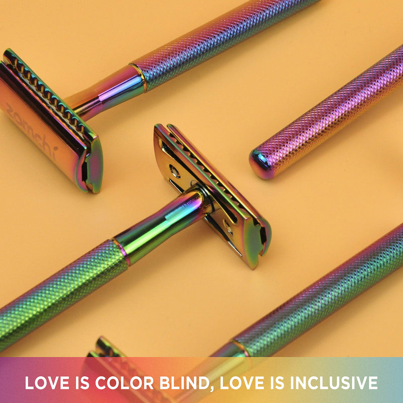 Double Edge Razor for Women with Stand, Women's Razor, Elegant Women's Razor with Delicate Box, Fits All Double Edge Razor Blades (Rainbow) Rainbow With Stand - NewNest Australia