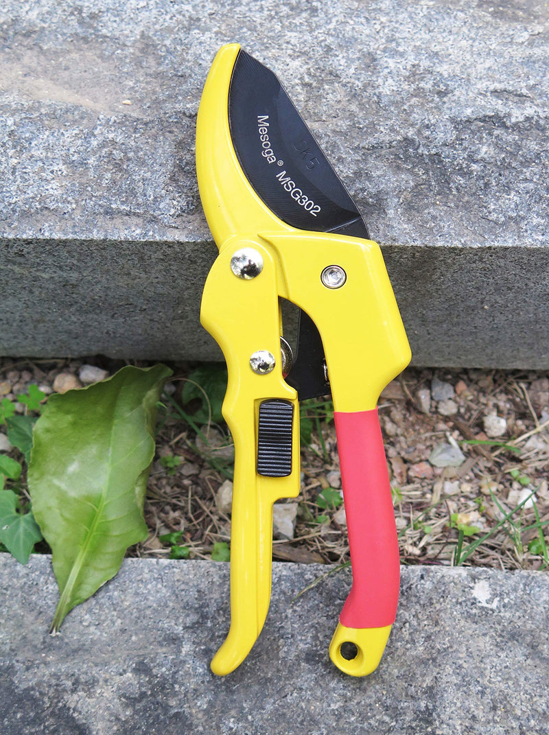 Mesoga 8 Inch Professional Pruning Shears, SK-5 Steel Blade Bypass Pruner Scissors, Pulley Garden Clippers, Tree Trimmers, Secateurs, Hand Anvil Loppers - NewNest Australia