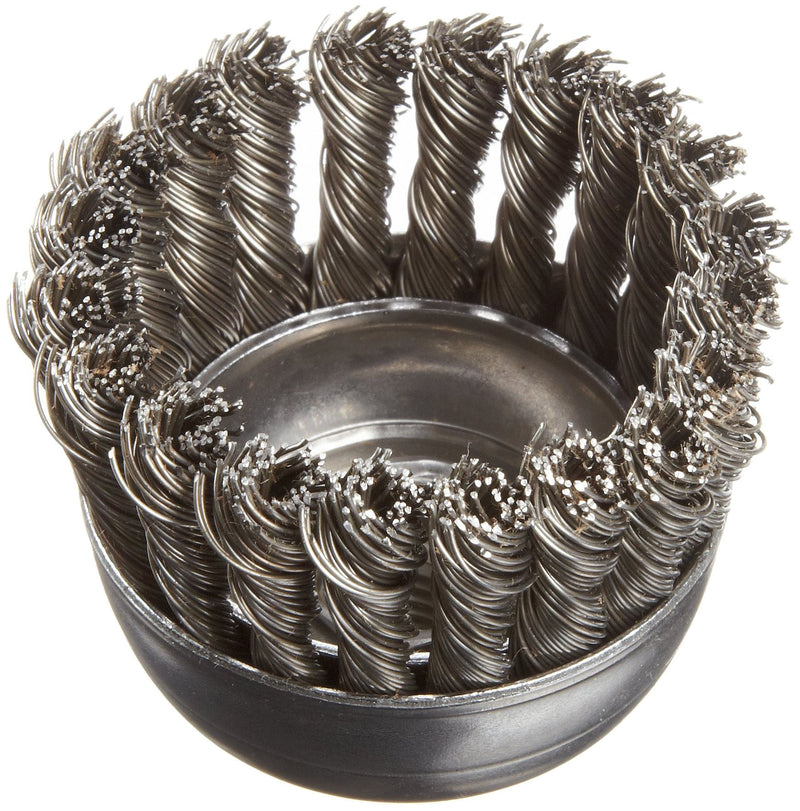 Weiler 13285 2-3/4" Single Row Knot Wire Cup Brush, .020" Steel Fill, 1/2"-13 UNC Nut, Made in the USA 2-3/4" Dia .020" Wire Size - NewNest Australia