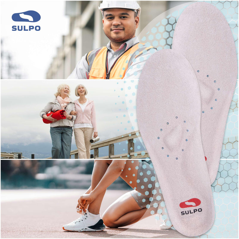 Sulpo Plantar Fasciitis & Heel Spurs Insoles - Silicone Shoe Insoles For Men & Women - Ideal For Sports, Office, Work, Daily Life, Hiking (38-39 Eu / 5-6 Uk (Xs)) - NewNest Australia