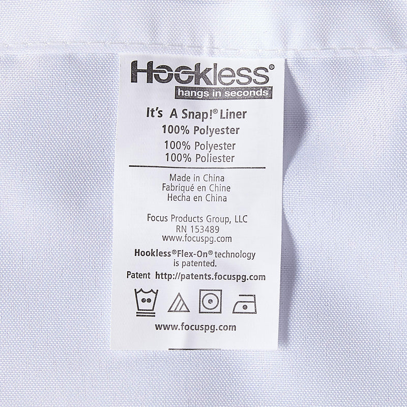 Hookless Fabric Snap-In Shower Curtain Liner, 70x54 In, White 70x54 In. - NewNest Australia