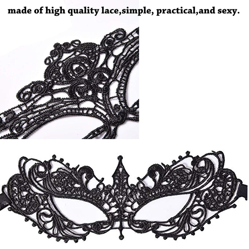 Women's Black Lace Mask Party Ball Masquerade Fancy Dress Masks Pack of 6 - NewNest Australia
