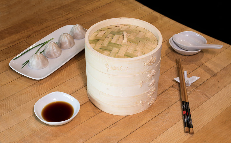 Helen’s Asian Kitchen Bamboo Dim Sum Food Steamer with Lid, 4-Inch, Set of 2 - NewNest Australia